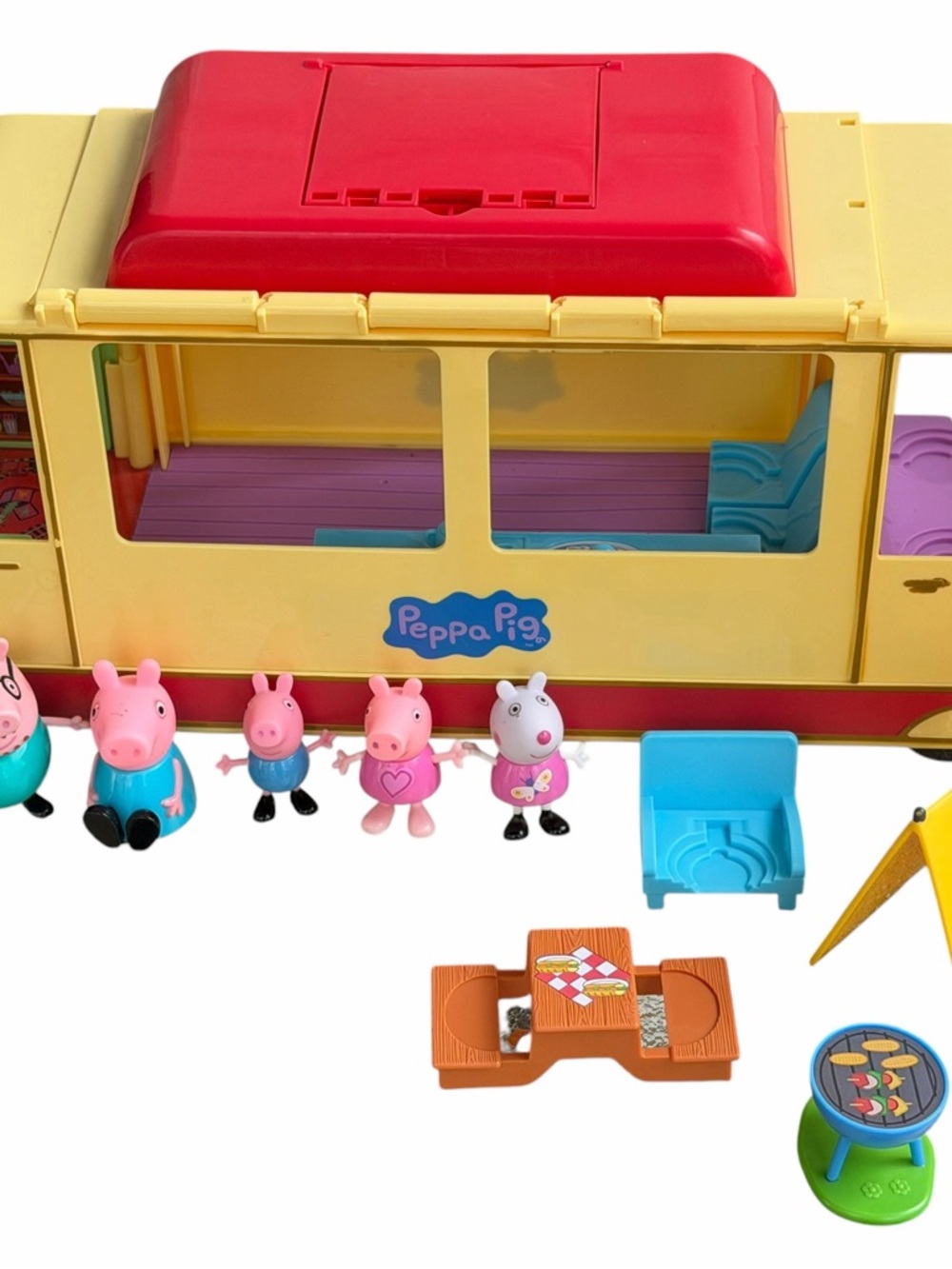 Peppa Pig Yellow & Red Camper Van Playset with Family Figures - Picture 7 of 8